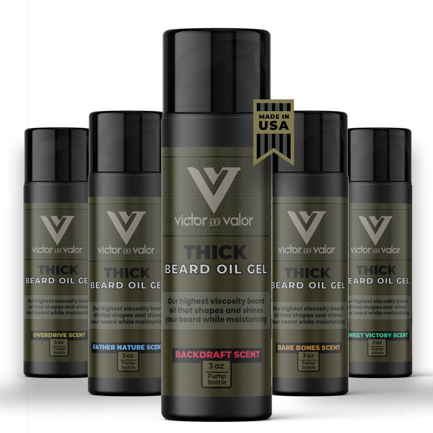 Thick Beard Oil Gel (Backdraft Scent) - High Viscosity Formula with Moisturizing Oils to Condition