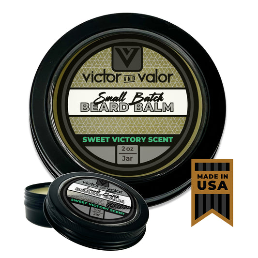 Small Batch Beard Balm (Sweet Victory Scent) - With Moisturizing Oils and Waxes